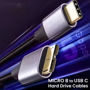 USB C to Micro B Cable 3.0(5Gbps),Type C Male to Micro B Female,for External Hard Drive/SSD (Toshiba,WD,Seagate),MacBook,Laptop
