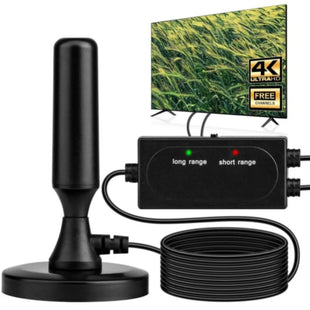 800+ Miles Range TV Antenna DTMB DVB-T Digital HDTV with Magnetic Base & HD Cable, Indoor & Outdoor 4K Smart TV Local Channels,