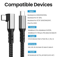 USB C 3.2 Gen 2 Type C to USB C Cable 20Gbps 4K@60HZ Video  VR Data Cable 5A 100W PD Fast Charging For Laptop Macbook Pro iPad