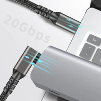 USB C 3.2 Gen 2 Type C to USB C Cable 20Gbps 4K@60HZ Video  VR Data Cable 5A 100W PD Fast Charging For Laptop Macbook Pro iPad